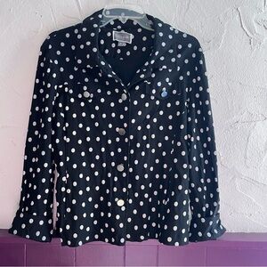 Guillaume Black Jacket with White Polka Dots Size Medium